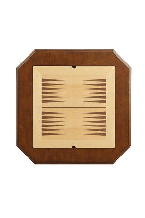 English Elm Bishop Cherry Finish Reversible Game Table w/Drawers – 3‑in‑1 Chess, Checkers & Backgammon Square B2726P251281