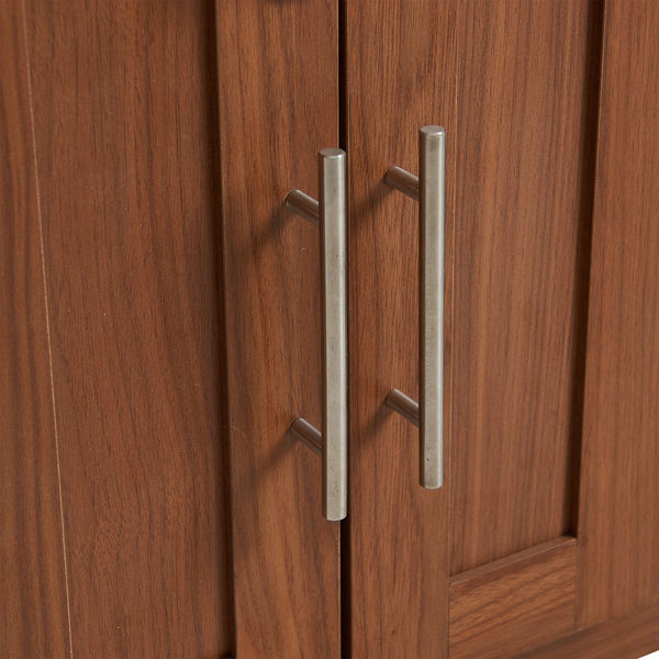 English Elm 30.25"L, 2 in 1 Night Stand & Dog Crate Walnut — Mid-Century Ottoman Bench w/ Storage, 300 lb Capacity, Removable Cushion N843P293628W