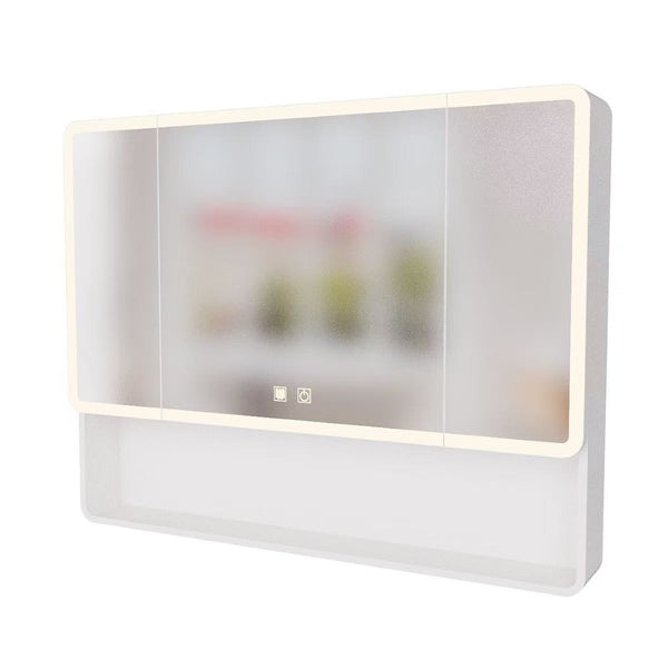 English Elm Led Triple Door Medicine Cabinet Warm Light Anti Fog Aluminum Bathroom Wall Mount W3083P451442