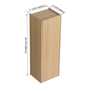 English Elm 12 Inch Oak Wall Mounted Cabinet Soft Close Door Narrow Bathroom Study Storage Unit W1972P457942