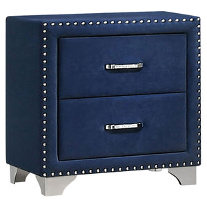 English Elm Kennedy Pacific Blue 4-Piece Eastern King Bedroom Set: Luxurious Velvet, Tufted Headboard & Ample Storage B062S01344