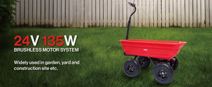 English Elm Four-wheeled Electric Garden Cart 24v Brushless Motor with Tipping Bucket and Pneumatic Tires N727P171071R