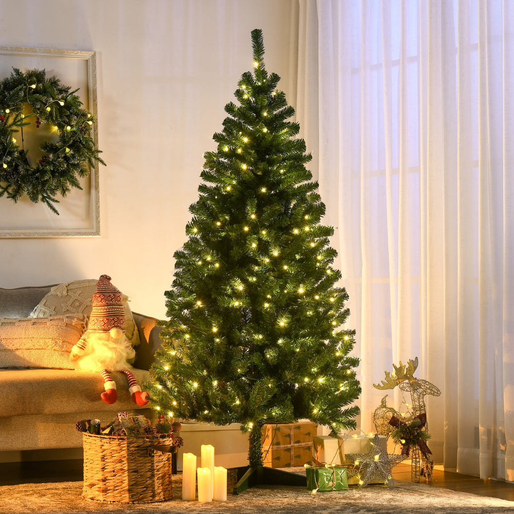 English Elm Homcom 6Ft Prelit Artificial Christmas Tree With 584 Branches & 212 Led Lights, Auto-Open Design W2225P249676