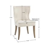 Madison Park Carson Transitional Upholstered Wingback Dining Chair MP108-0511 Cream