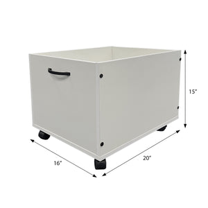 English Elm White Sleek Toy Box Set of 2 with Wheels and Drawer Pulls — Modern Mobile Pine Storage for Kids Rooms B062P209326