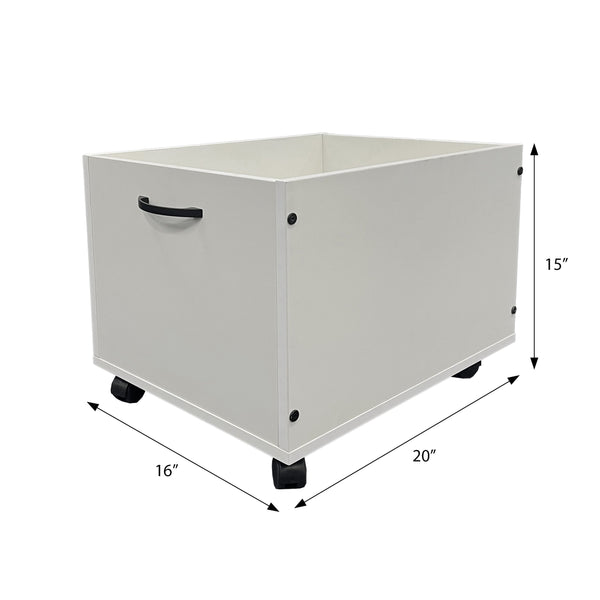 English Elm White Sleek Toy Box Set of 2 with Wheels and Drawer Pulls — Modern Mobile Pine Storage for Kids Rooms B062P209326