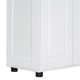 English Elm Storage Cabinet With Two Doors For Bathroom, Office, Adjustable Shelf, Mdf Board, White