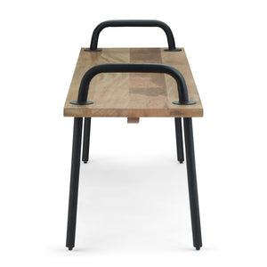 English Elm Berkeley - Industrial-Modern Entryway Bench In Natural Mango Wood With Sturdy Metal Legs & Unique Grain B136P158492