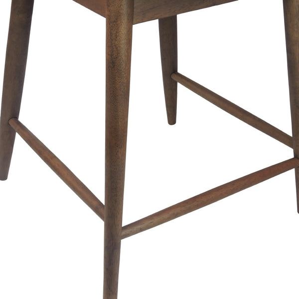 English Elm Counter Stools Set of Two Mid-century Rubberwood Frame Upholstered Kitchen Island Seating 72661.00CHAR
