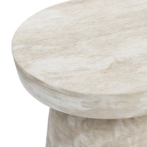 English Elm Robbie Sculptural Accent Table in Walnut Brown Solid Mango Hardwood, Hand-Finished, Rustic Contemporary Appeal White B136P158443