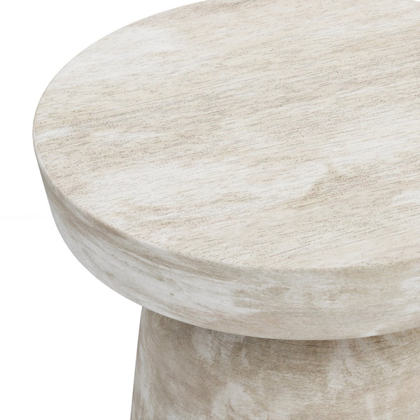 English Elm Robbie Sculptural Accent Table in Walnut Brown Solid Mango Hardwood, Hand-Finished, Rustic Contemporary Appeal White B136P158443