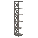 Homelegance By Top-Line Julius X-Frame 5-Shelf Bookcase Grey Rubberwood