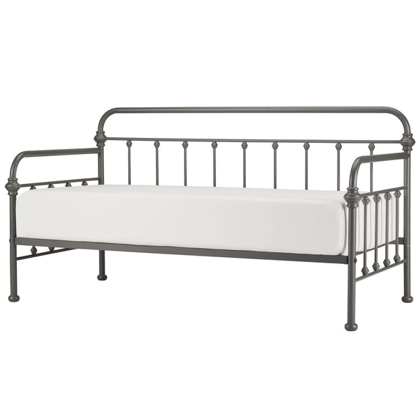 Homelegance By Top-Line Sione Antique Iron Metal Twin Daybed Grey Metal