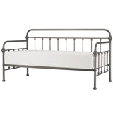 Homelegance By Top-Line Sione Antique Iron Metal Twin Daybed Grey Metal