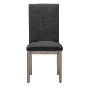 Homelegance By Top-Line Marsean Nailhead Accent Parson Linen Dining Chairs (Set of 2) Grey Rubberwood