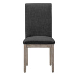 Homelegance By Top-Line Marsean Nailhead Accent Parson Linen Dining Chairs (Set of 2) Grey Rubberwood