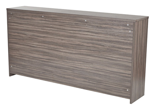 OSP Home Furnishings Lodi Overhead Cabinet with Wood Doors Open Cubbies and Cord Management for Office LODURB-44