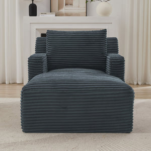 English Elm Indoor Corduroy Chaise Sofa with Pocket Spring Fill for Apartments and Home Offices W2339P477807