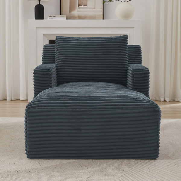 English Elm Indoor Corduroy Chaise Sofa with Pocket Spring Fill for Apartments and Home Offices W2339P477807