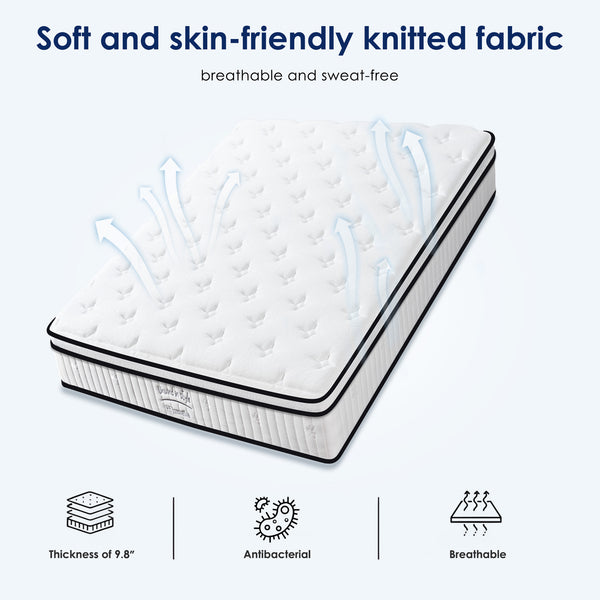 English Elm Full 10 Inch Hybrid Mattress with Pocketed Coils and Certipur Memory Foam Support W2889P423163