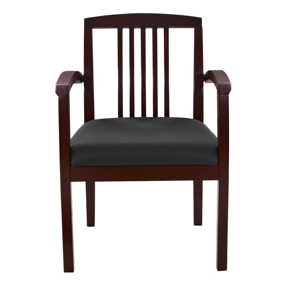 OSP Home Furnishings Wood Back Guest Chair Solid Hardwood Frame for Office Reception with Reinforced Corner Blocks Mahogany KEN77MAH-3