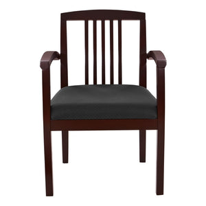 OSP Home Furnishings Wood Back Guest Chair Solid Hardwood Frame for Office Reception with Reinforced Corner Blocks Mahogany KEN77MAH-3