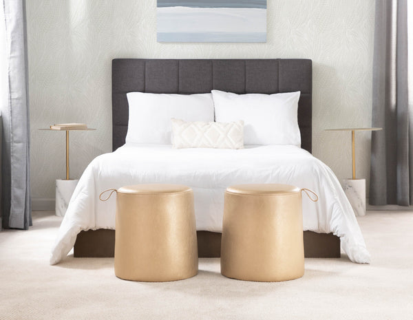 English Elm Symbol Round Gold Metal Top Side Table with Genuine Marble Base for Living Room B202P223402