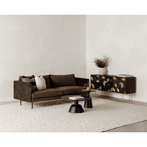 English Elm Nels Solid Mango Wood Round Coffee Table Sculpted Pedestal Base Organic Modern Living Room B2769P498417
