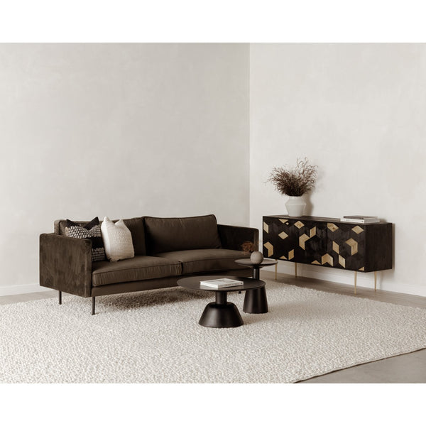 English Elm Nels Solid Mango Wood Round Coffee Table Sculpted Pedestal Base Organic Modern Living Room B2769P498417