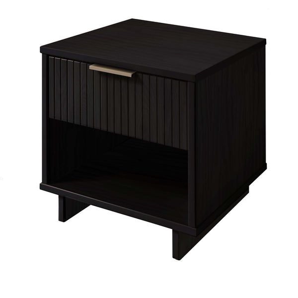 English Elm Granville 18" Black Nightstand With 1-Drawer - Modern Elegance & Durable Solid Wood Design B365P398166