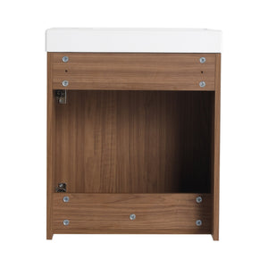 English Elm 18.5" Wall-Mounted Bathroom Vanity With Resin Sink, Soft-Close Door & Stylish Natural Walnut Finish W1972P362141