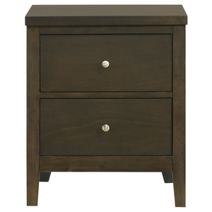 English Elm Clement Dark Cocoa Two-Drawer Nightstand with Brushed Nickel Hardware, Sturdy Wood, Versatile Style (26.25"H) B062P375568