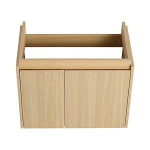 English Elm 24 Inch Bathroom Vanity Floating Ceramic Basin Sink Combo with Double-Door Wall-Mounted Storage Cabinet Durable Engineered Wood Modern Design Oak W1972P190341