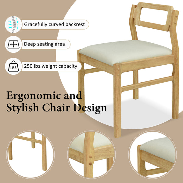 English Elm Topmax Rubberwood Extendable Dining Set with Drop Leaves and Linen Chairs for Four SP000080AAA
