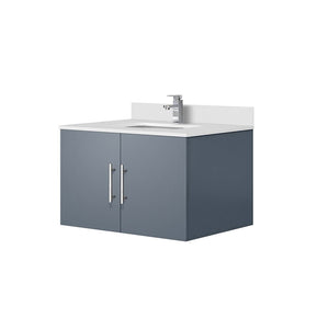English Elm Dark Grey 30 in Bath Vanity with White Quartz Top, Soft-Close Storage & Chrome Faucet Set Deluxe B2731P258574