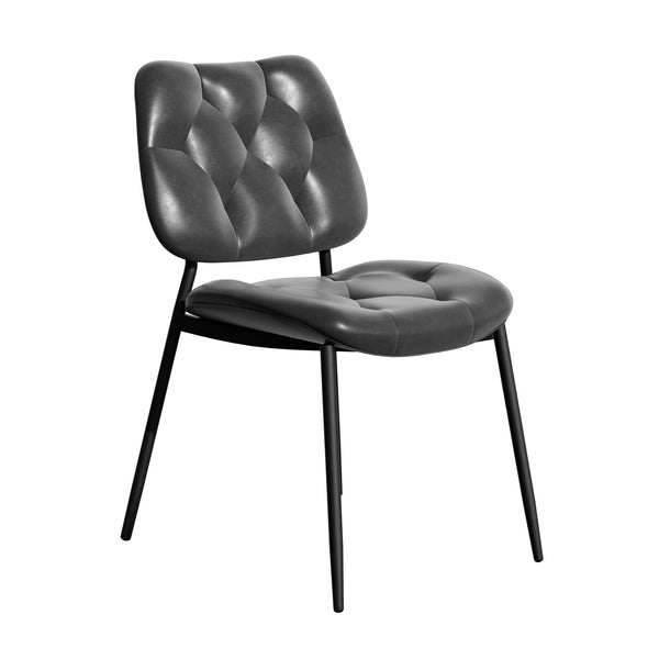 English Elm Dining Chairs Set Of 2 - Ergonomic Black Pu Leather, Thick Cushioned Modern Side Chairs For Comfort T3950P394501