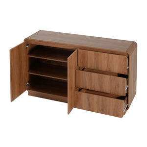 English Elm Modern White Sideboard with Soft Close Drawers and Doors for Dining or Living Rooms N779P373190L_N779P373191L