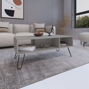 English Elm Coffee Modern engineered wood coffee table with one shelf, sturdy legs, compact storage solution, eco-friendly compliant White 45.67 L x 22.83 W x 3.94 H B097P250888