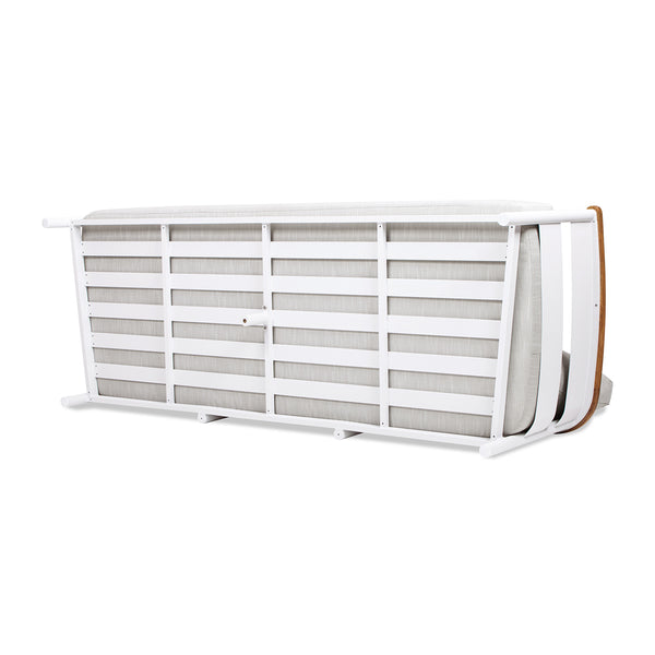 English Elm Jennifer Taylor Home - Rhodes 2pc Teak & Aluminum Outdoor Sofa Set with Coffee Table, Gray Chenille Cushions, Weather-Resistant Elegance B2719P321038