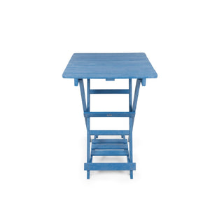 English Elm Summit Ridge Recycled Hdpe Outdoor Folding Bar Table Weather Resistant Eco Patio Blue B2745P409711