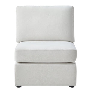 English Elm Chauncy Five Piece Modular Sectional Performance Fabric Living Room Seating Set Ivory B050S00033