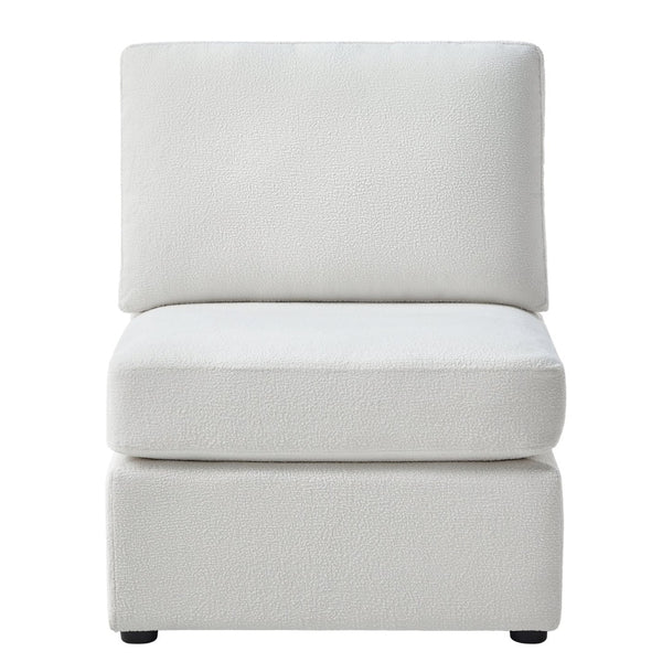 English Elm Chauncy Five Piece Modular Sectional Performance Fabric Living Room Seating Set Ivory B050S00033