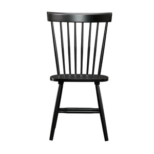 English Elm Spindle Spindle Back Chair Set of 2 in Black — Durable Wooden Dining Chairs, Comfortable Seats, Versatile Decor B356P367963