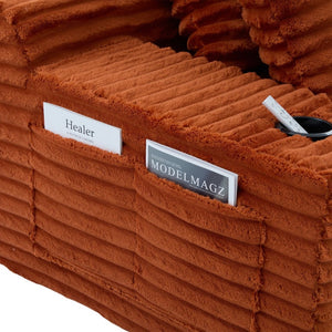 English Elm Oversized Corduroy Cloud Couch Convertible Sleeper Sofa with Memory Foam Seating Orange W395S00122