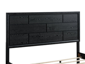 English Elm Glasgow Modern Black Queen Bed Frame - Sleek Design, Solid Wood, Space-Saving For Any Bedroom Style B078S00635