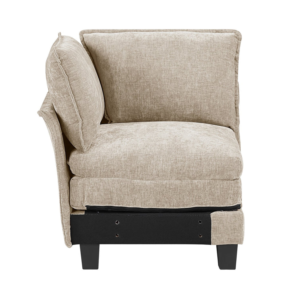 English Elm Modern Armless Chair Chenille Upholstery with Pocket Coil Comfort, Reversible Cushions, Durable Frame taupe 29 L x 29 W x 10.5 H B011P351976