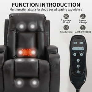 English Elm Infinite Power Lift Recliner with Massage Heating and Usb for Elderly Support W1803S00057