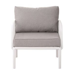 English Elm Christopher Knight Home® - ( SET OF 2 ) Outdoor Patio Club Chair with Waterproof Thick Cushions, Deep Seating, Modern Classic Style White+gray N780P199454W-2