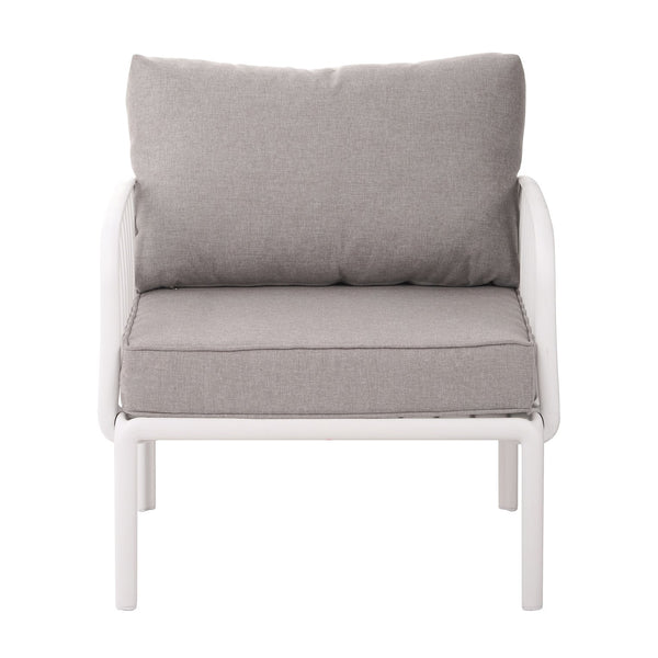 English Elm Christopher Knight Home® - ( SET OF 2 ) Outdoor Patio Club Chair with Waterproof Thick Cushions, Deep Seating, Modern Classic Style White+gray N780P199454W-2