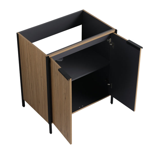 English Elm 30" Modern Freestanding Bathroom Vanity with Resin Sink, Soft-Close Doors, Adjustable Shelf, Durable Plywood Finish Light Coffee W999S00295